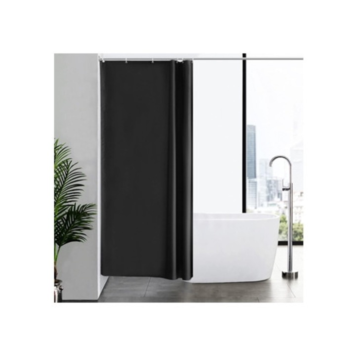 Cortina de dus, poliester, impermeabila, neagra, 100x200cm, set 1 piesa