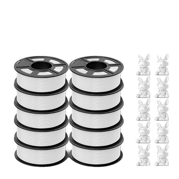 Filament 3D, 10KG Easy ABS, fehér, ütésálló, kompatibilis a legtöbb 3D nyomtatóval