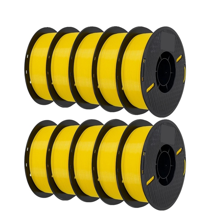Filament 3D PLA, 1.75mm, 10KG, galben