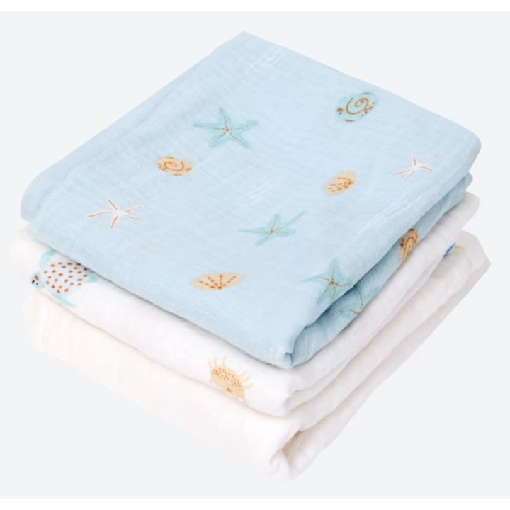 Set 3 paturici muselina, 60x60 cm, certificate, 100% bumbac, super soft, multicolor, baieti