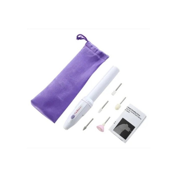 Pile cosmetice mini cu varf transparent, set cu carcasa