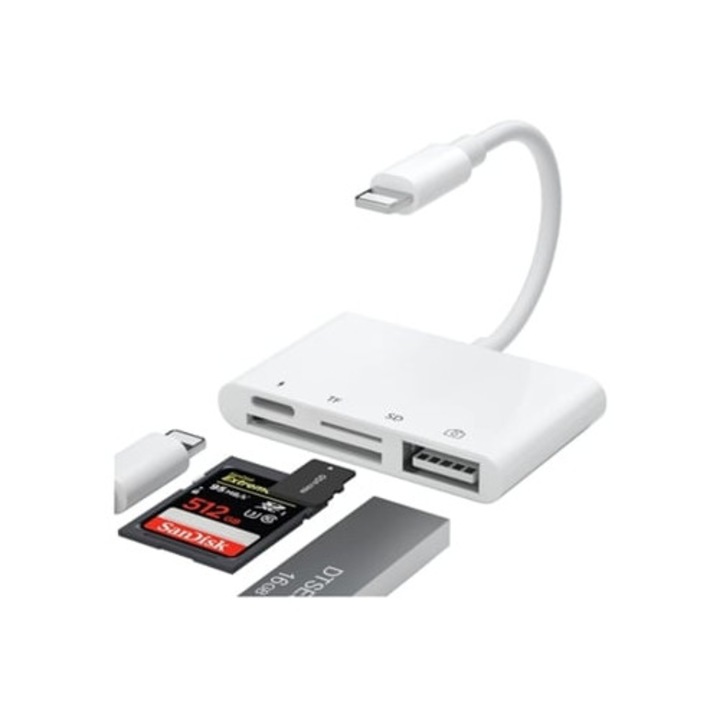 4 az 1-ben kártyaolvasó, USB adapter, támogatja a flash meghajtót, többszínű