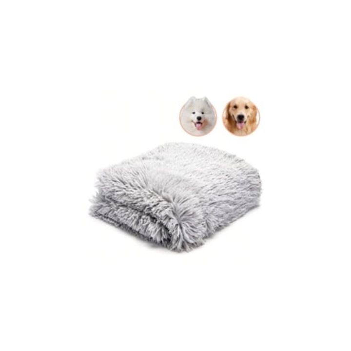 NOBLEZA kutya és macska takaró, puha, szürke, 120x100cm
