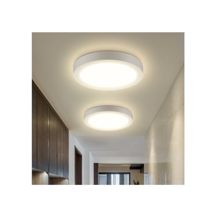 Aplica LED Aigostar 18W 2100LM lumina naturala 4000K pentru bucatarie, living, dormitor, culoare alb, dimensiuni 226x35mm