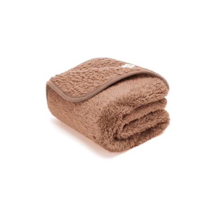 Culcus pentru caini, plapuma moale, maro, 80x80cm