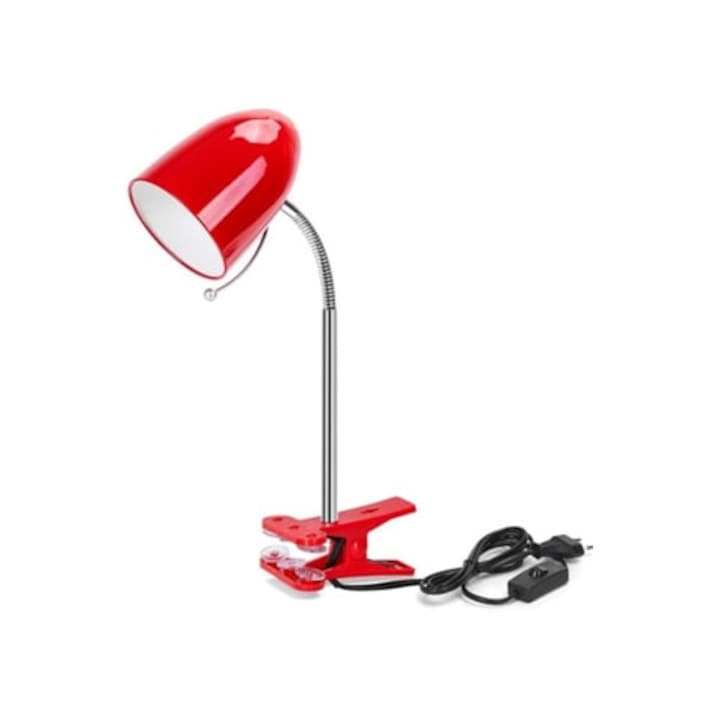 Veioza clampa retro AIGOSTAR, LED, compatibila cu becuri E27, rosie