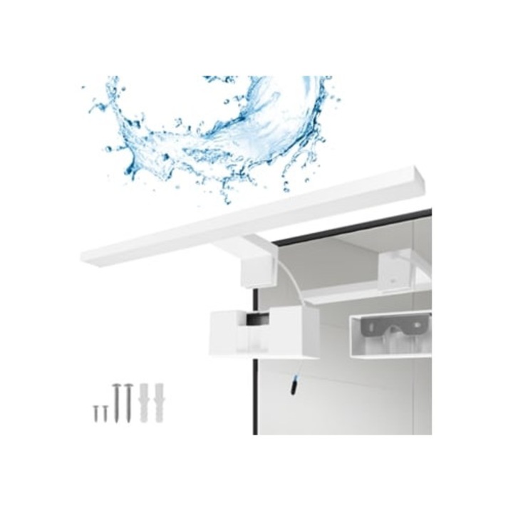 Aplica LED pentru oglinda 40cm 8W 560lm galben cald 4000K IP44, alb, 230V