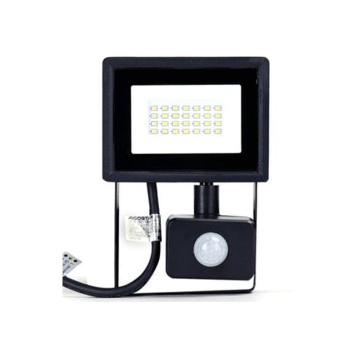 Proiector LED cu senzor de miscare 20W, 1650lm, lumina alba rece 6500K, IP65