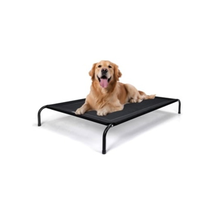 Culcus pentru caini, NOBLEZA, model ridicat, negru, XL 137x90x20cm