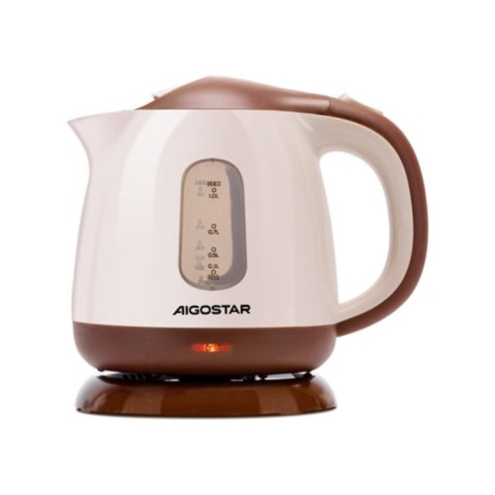 Vízforraló AIGOSTAR Romeo Elektromos 1L 1100W, Ultra Csendes, Kivehető Vízkőszűrő, 360°-os Alap