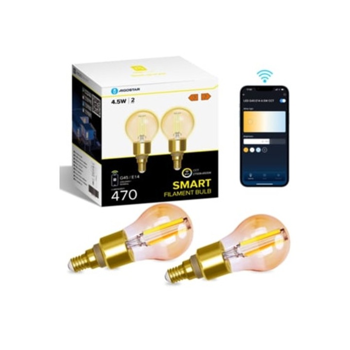Bec Smart LED E14 Vintage G45 4.5W 470lm, 2700k-6500k, Amber