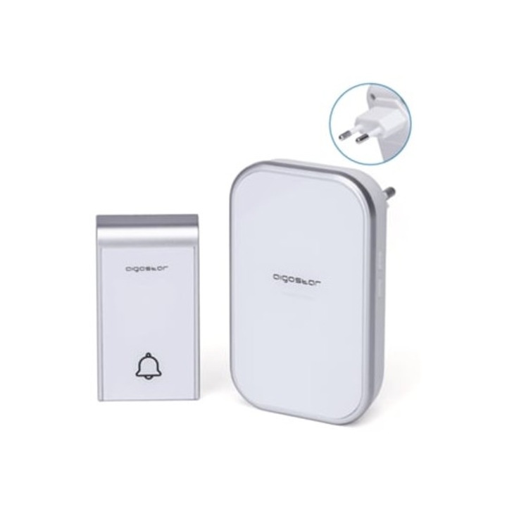 Sonerie electrica Aigostar Ring Ac, wireless, impermeabila, 36 melodii, 3 niveluri de volum, set 1 receptor si 1 transmitter