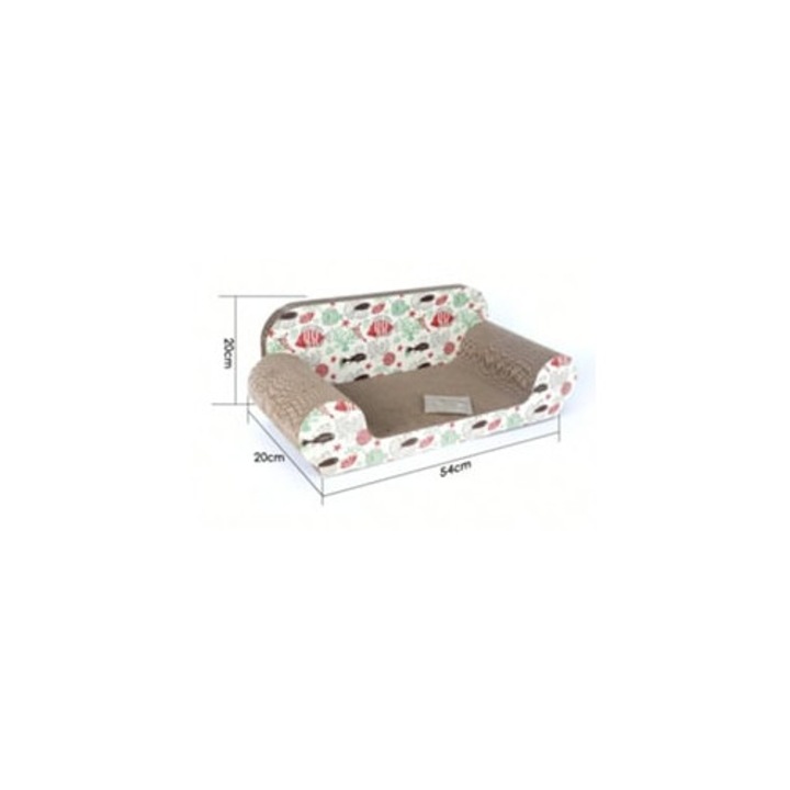 Картонена драскалка за големи котки с играчка с котешка мента, 54x20см