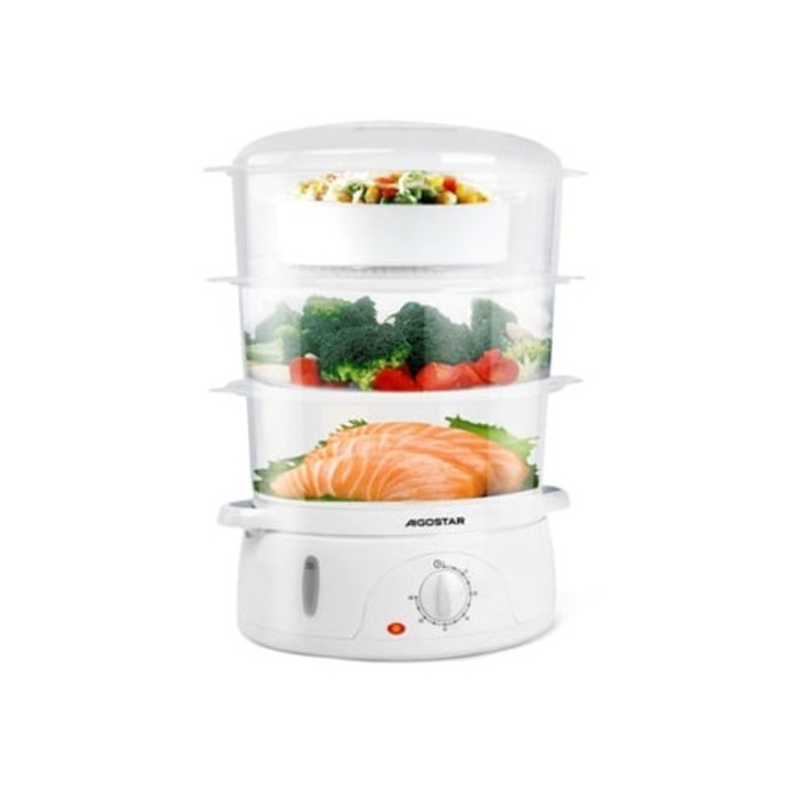 Уред за готвене на пара AIGOSTAR Fitfoodie, 9L, 800W, 3 подреждащи се контейнера, купа за ориз
