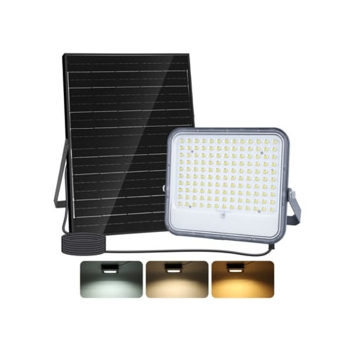 Lampa solara 16000mah IP66 ajustabila 3000-6500k cu control, panou mare