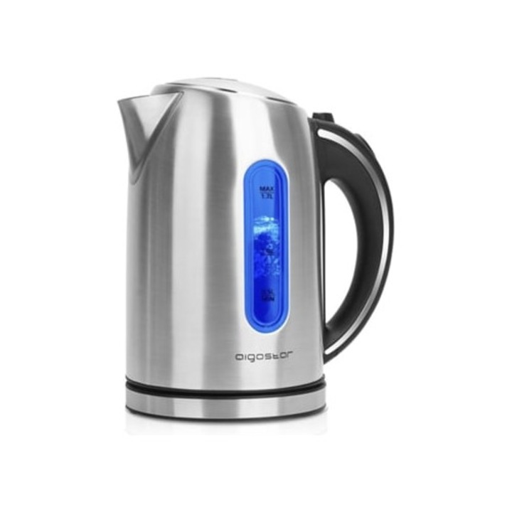 Електрическа кана AIGOSTAR King, 1.7 L, 2200 W, боросиликатно стъкло, LED осветление, 360° основа
