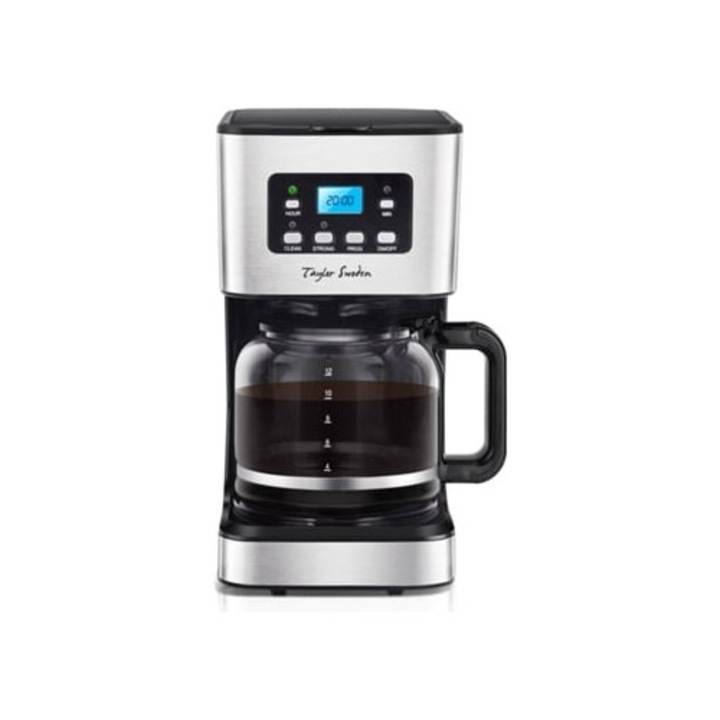 Cafetiere Taylor SWODEN Darcy 1.5 L, 12 cani, display LCD, filtru reutilizabil, functie de auto-curatare