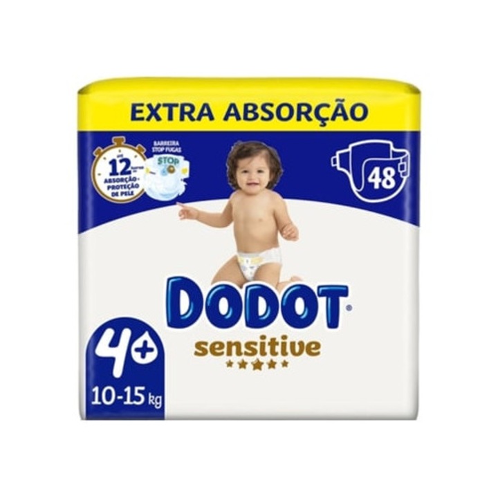 Pelenkák Extra Érzékeny T4+ DODOT, 10-15kg, 48 darabos szett