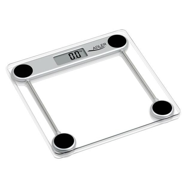 Cantar de baie electric cu LCD Adler, 150kg, Argintiu/Negru