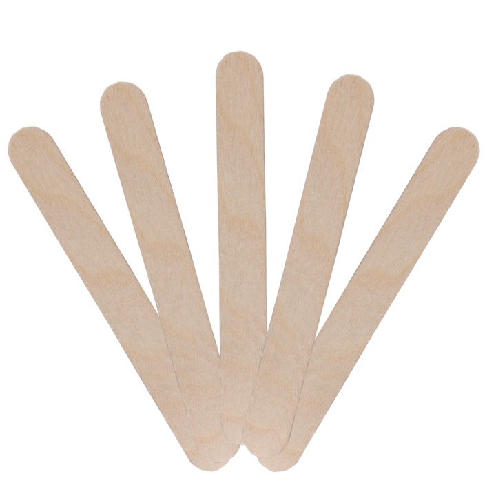 Spatule lemn pentru aplicare ceara, set 100 buc, 150x18x1.6 mm