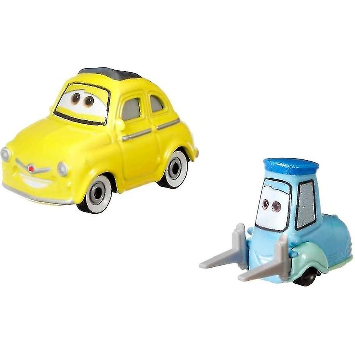 Колички Disney Cars, Луиджи и Гуидо, ярки цветове, прецизни детайли, наличен комплект.