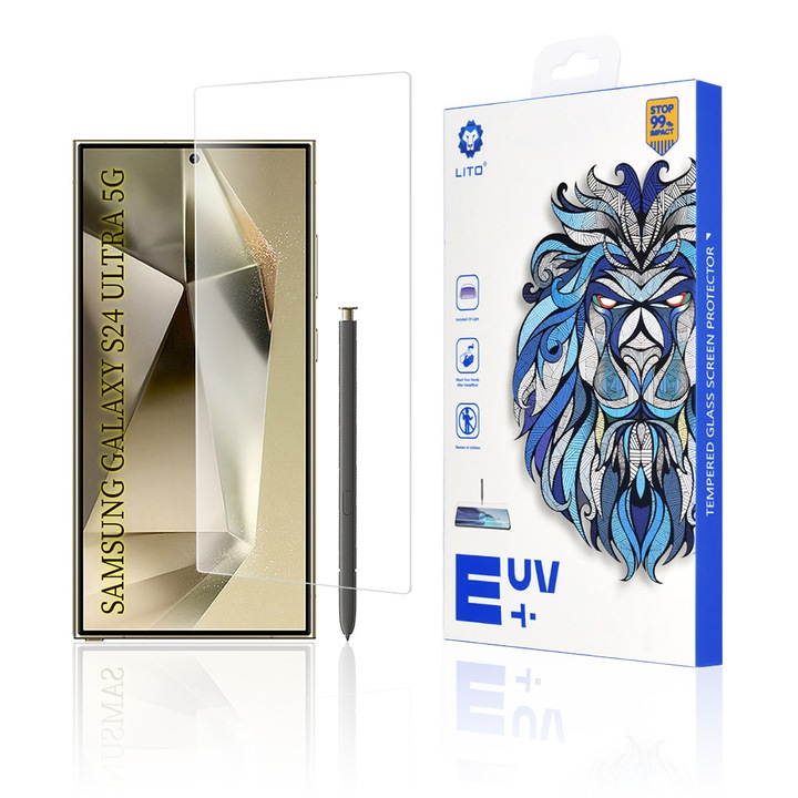 Folie pentru Universal Galaxy S24 Ultra, Full display, Sticla, Lito, Transparenta