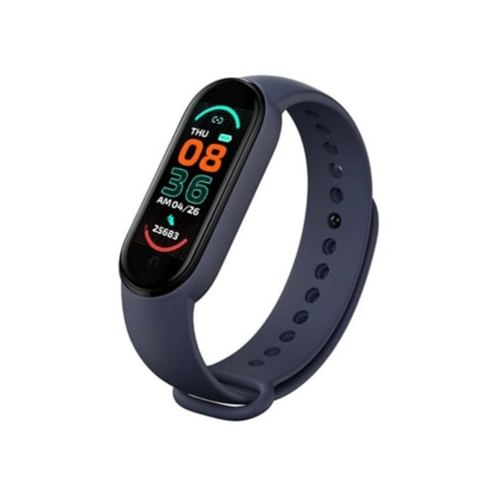 Bratara fitness KLACK Smartband, Bluetooth, 2 zile, albastra