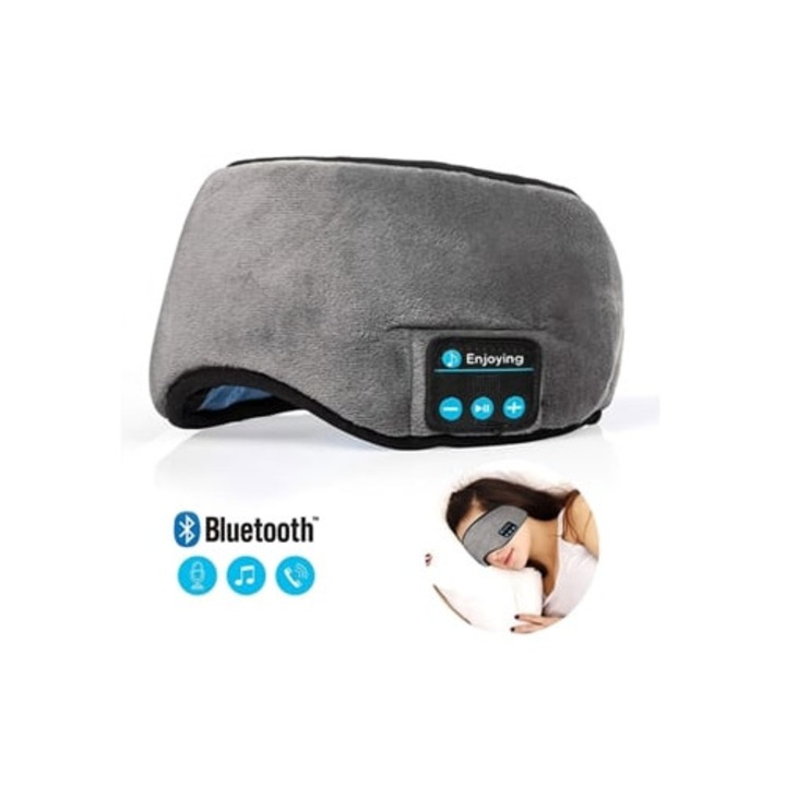 Masca de somn KLACK cu casti Bluetooth integrate, accesorii articole de voiaj