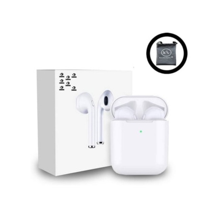 Casti Wireless i200 True Wireless Bluetooth, In Ear, Microfon, Alb