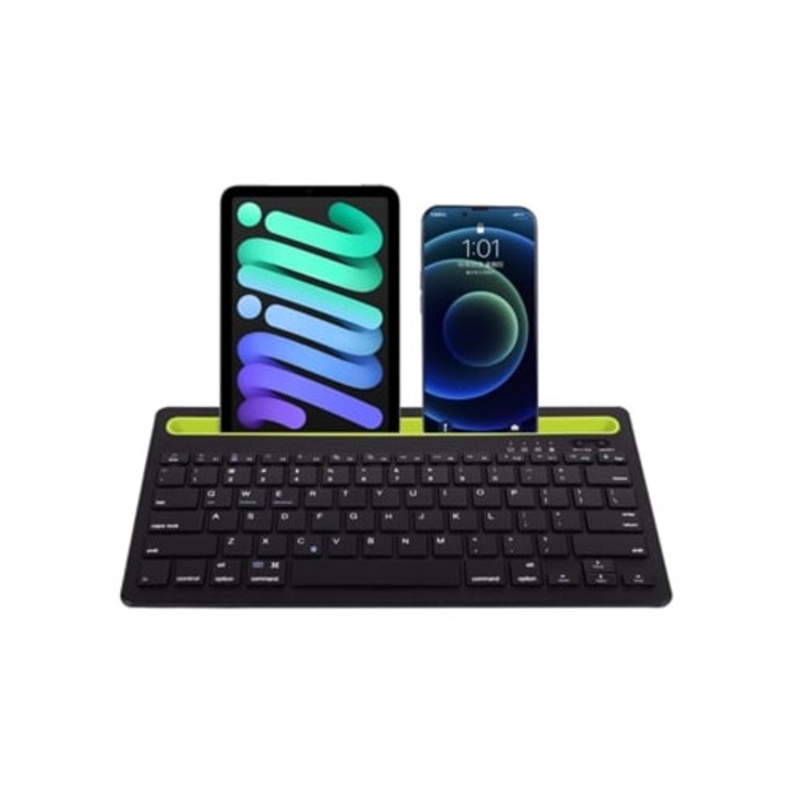 Tastatura wireless Bluetooth, 2 canale, neagra