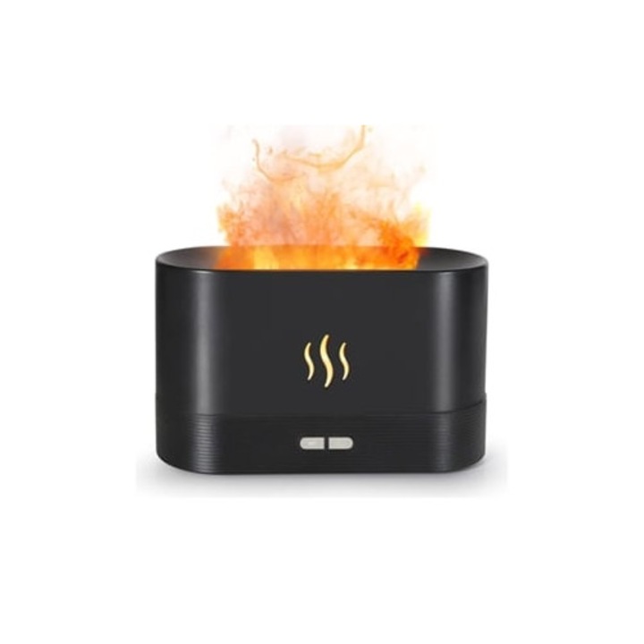 Párásító és aromadiffúzor, lánghatás, 9 szín, 180 ml