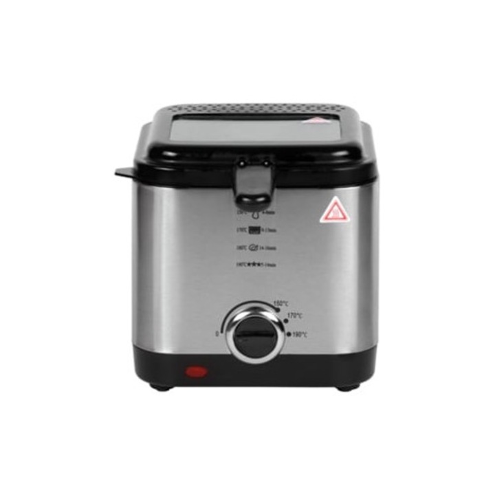 KLACK 900W olajsütő, állítható hőmérséklet 150-190°C, 1.5L, rozsdamentes acél