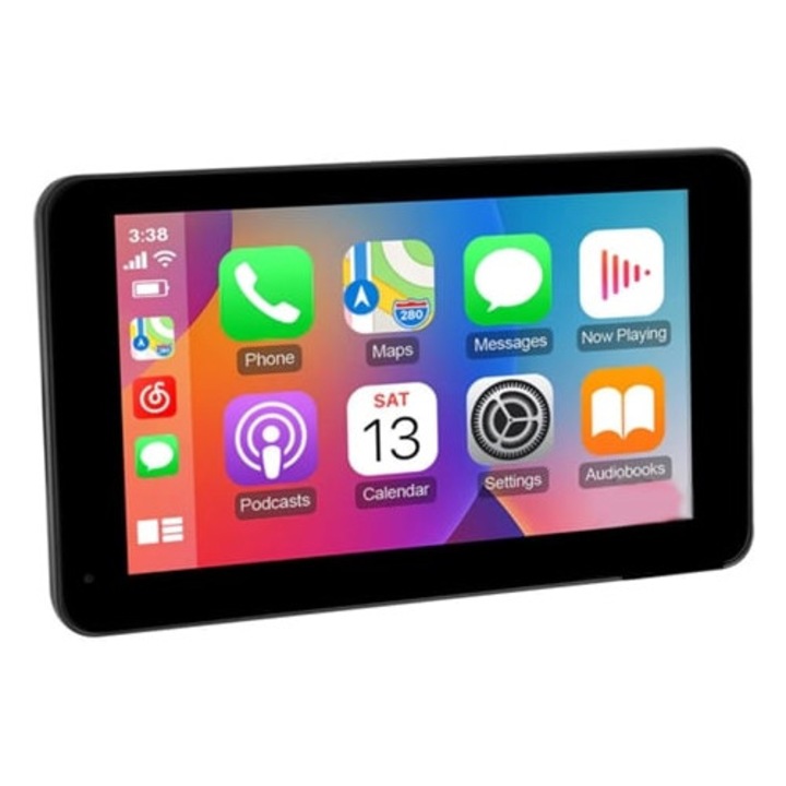 Player multimedia portabil 7" cu touchscreen, Carplay, Android Auto, Bluetooth, USB, Radio FM