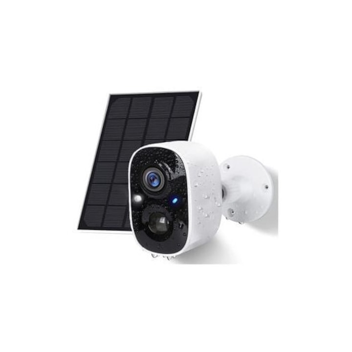 Camera de supraveghere Solara Wi-Fi, cu lentila duala, impermeabila IP66, functie de comunicare bidirectionala