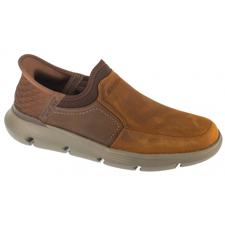 Pantofi barbati, Skechers, Garza, piele naturala, maro, 41 EU