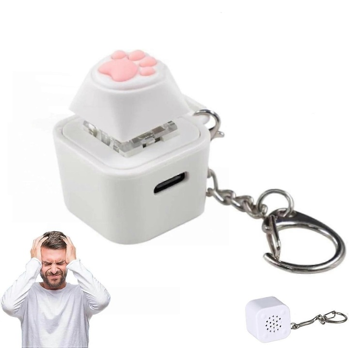 Stresszoldó játék, kulcstartó, műanyag, 2.5x2.5x5.5cm