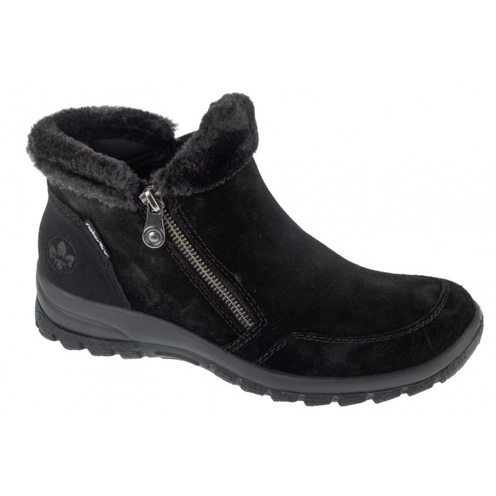 Ghete dama Rieker, model L7188-00, negru, piele