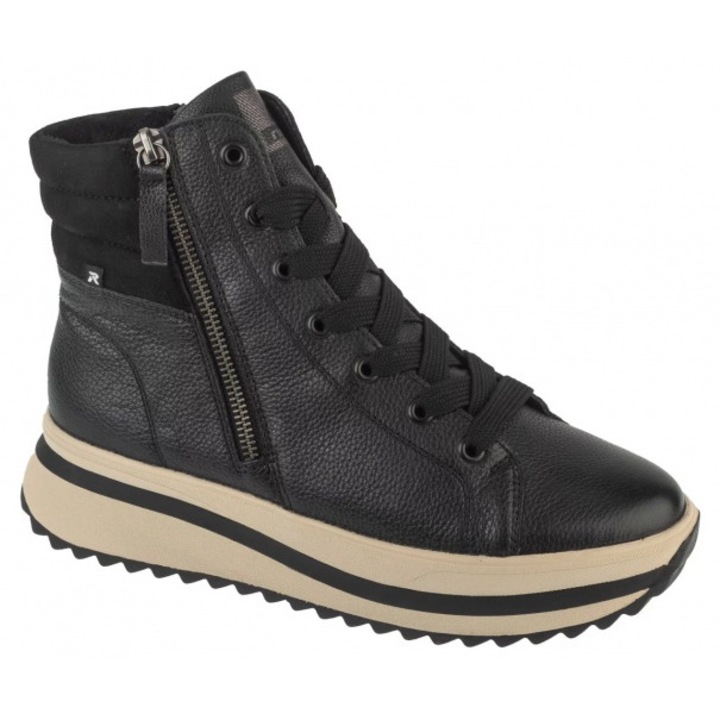 Botine dama, Rieker, negru, piele naturala