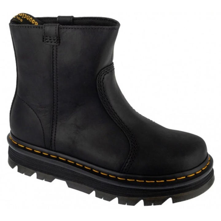 Ghete dama, Dr. Martens, ZebZag Rigger, negru, piele