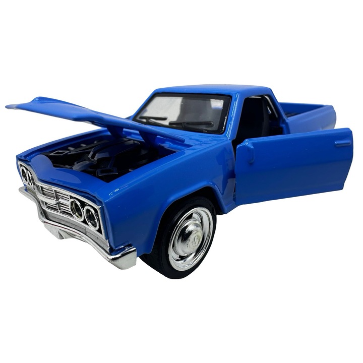 Macheta metalica Pick-Up Classic albastra 1:32 Die-Cast cu lumini si sunete