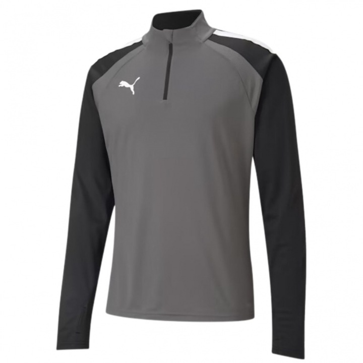 Мъжка спортна блуза, Puma, Teamliga 657236 13, с 1/2 цип, сиво/черно