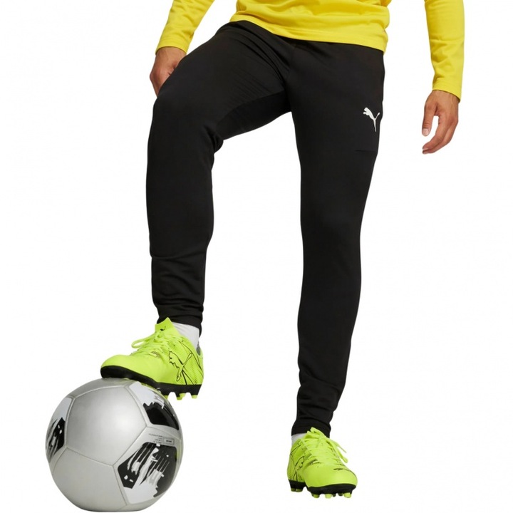 Férfi sportnadrág, Puma, Team Goal Slim, fekete, technikai anyag