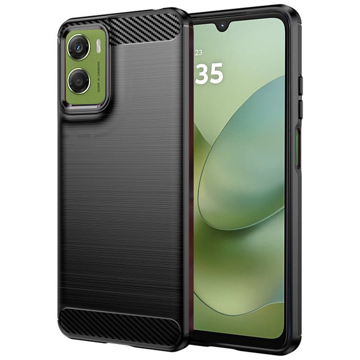 Tok Motorola Moto G06 / Moto G06 Power készülékhez - Techsuit Carbon Silicone - Fekete