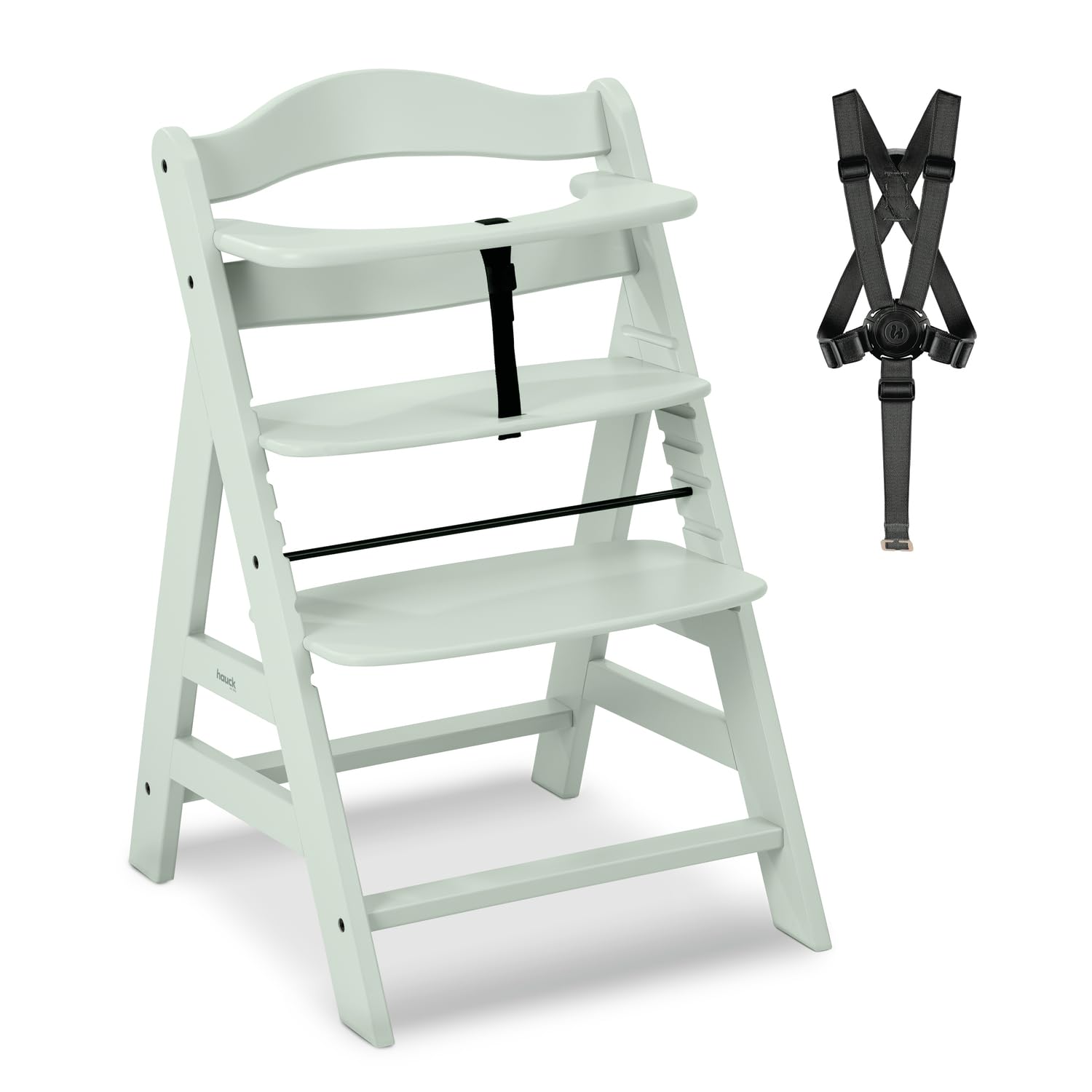 Hauck Alpha+ bükkfa etetőszék, mentazöld, max. 90 kg, 5 pontos biztonsági  övvel