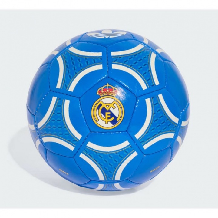 adidas Real Madrid futball labda, 5-ös, fehér, kézzel varrott