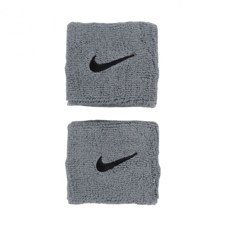 Nike Swoosh csuklópánt, 2 db-os szett, szürke/ezüst, tenisz kiegészítők