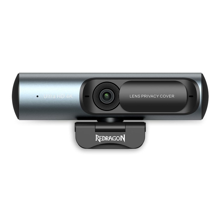 Redragon 4K webkamera, Ultra HD, kettős zajszűrő mikrofonnal, adatvédelmi fedéllel