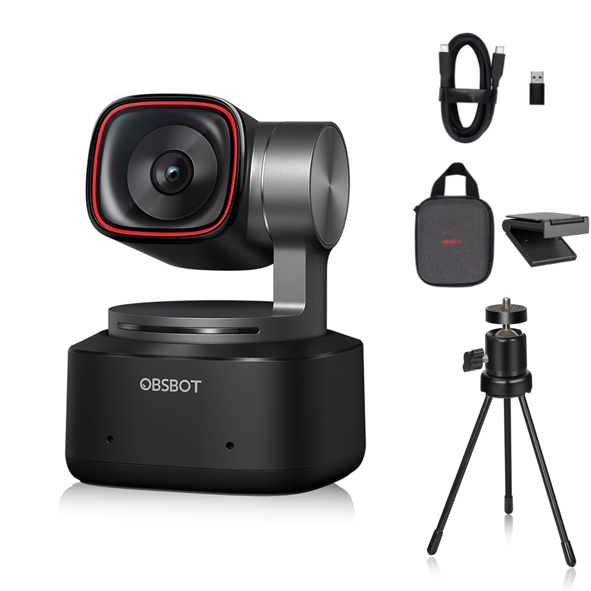 Cameră web Obsbot Tiny 2 PTZ 4K, USB 3.0, control vocal, cu mini