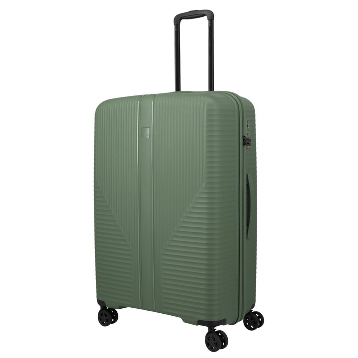 Troler Travelite Air Stripe L, verde, 70l, polipropilenă, 4 roți duble