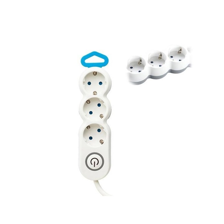 Разклонител Eurolamp 3 контакта 3x1,5mm 1,5m